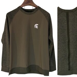 Nike Michigan State Spartans Men Green Dri Fit Fleece Sweatshirt Football MSU XL